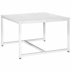 Promo 😍 HOMCOM Two Person Computer Desk 47 x 47 inch Extra Large Writing Study Desk Double Workstation for Home Office White 🤩