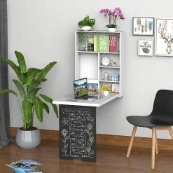 Buy ❤️ HOMCOM Wall Mounted Foldable Desk for Writing or Computer with a Blackboard for Notes Book Storage and Space Saving 🤩 7 Buy ❤️ HOMCOM Wall Mounted Foldable Desk for Writing or Computer with a Blackboard for Notes Book Storage and Space Saving 🤩 -BTSE Shop homcom wall mounted foldable desk for writing or computer with a blackboard for notes book storage and space saving14225264 a01NOWA