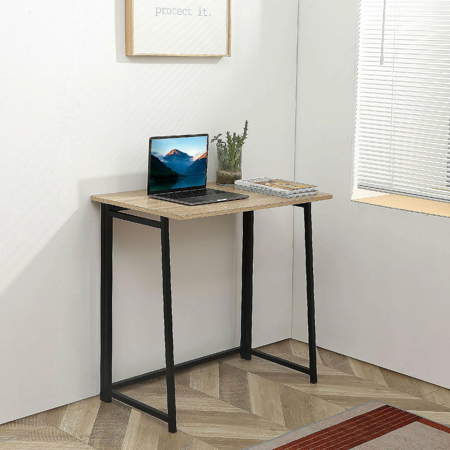 Discount ๐ HOMCOM Writing Desk 31" Foldable Computer Desk with Metal Frame Space Saving Workstation for Home Office Black ๐ฅ 4 Discount ๐ HOMCOM Writing Desk 31" Foldable Computer Desk with Metal Frame Space Saving Workstation for Home Office Black ๐ฅ - Image 2