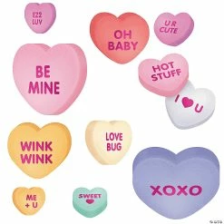 Coupon 😀 Jumbo Conversation Heart Valentine Cutouts - 50 Pc. ⌛
