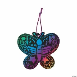 Cheap 🌟 Magic Color Scratch Butterfly Ornaments - 24 Pc. ✨