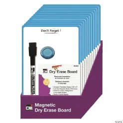 Best reviews of ๐ Magnetic Mini Dry Erase Boards, 6-1/4" x 9", Marker w/Eraser and 1 Magnet, Blue Frame, Pack of 12 ๐