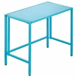 New 🌟 MDesign Folding Desk Adjustable Compact Workstation Metal Table - Ocean Blue 🤩