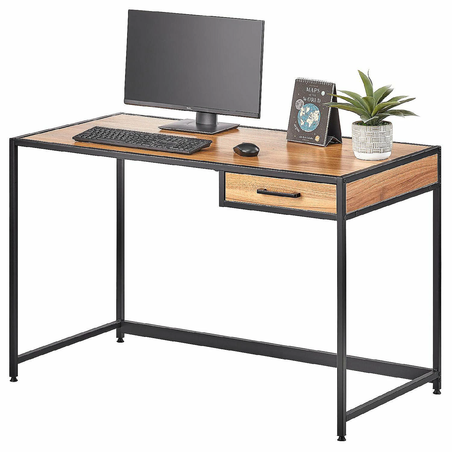 Top 10 😉 MDesign Metal & Wood Home Office Desk with Right Drawer - Black Frame/Wood Top ✔️ 4 Top 10 😉 MDesign Metal & Wood Home Office Desk with Right Drawer - Black Frame/Wood Top ✔️ - Image 2