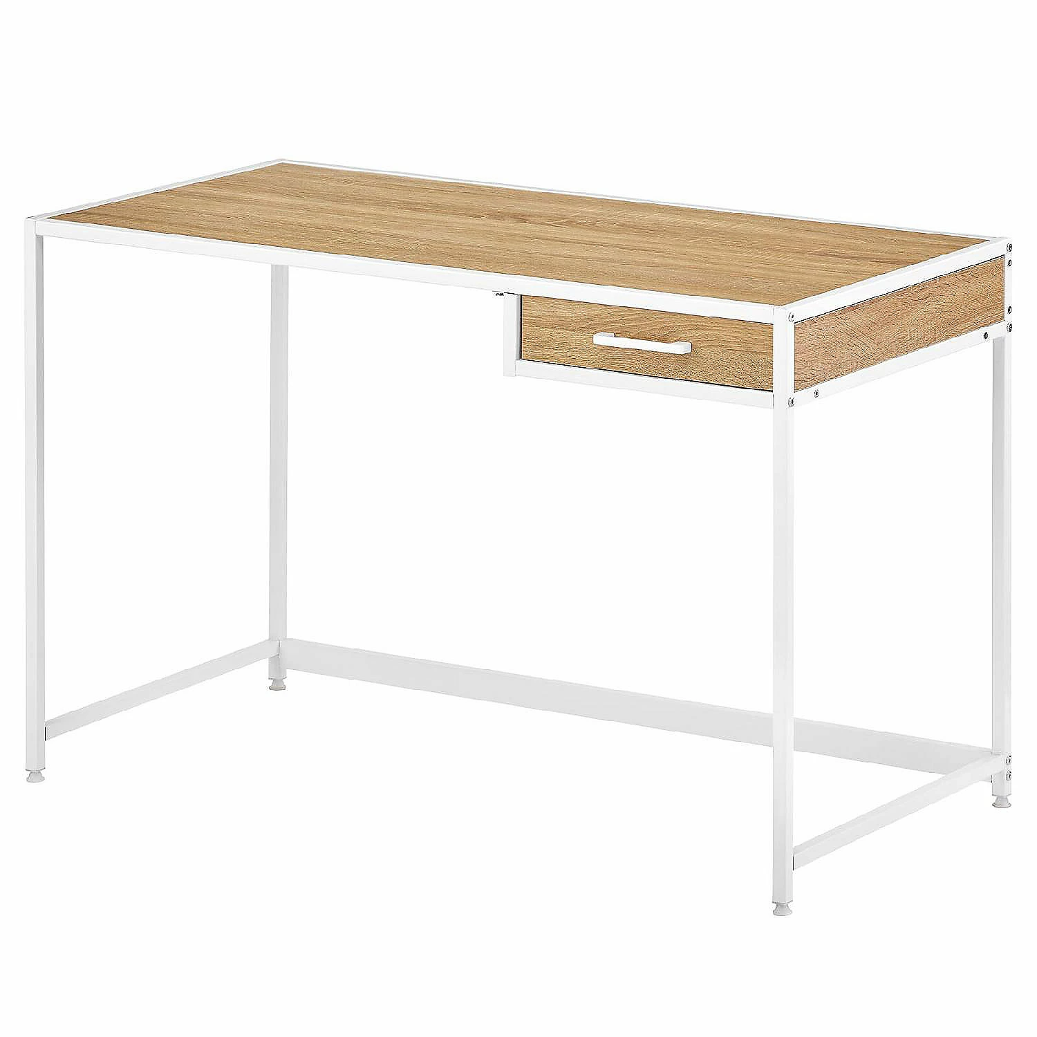 Brand new ❤️ MDesign Metal & Wood Home Office Desk with Right Drawer - White Frame/Wood Top 🌟 3 Brand new ❤️ MDesign Metal & Wood Home Office Desk with Right Drawer - White Frame/Wood Top 🌟