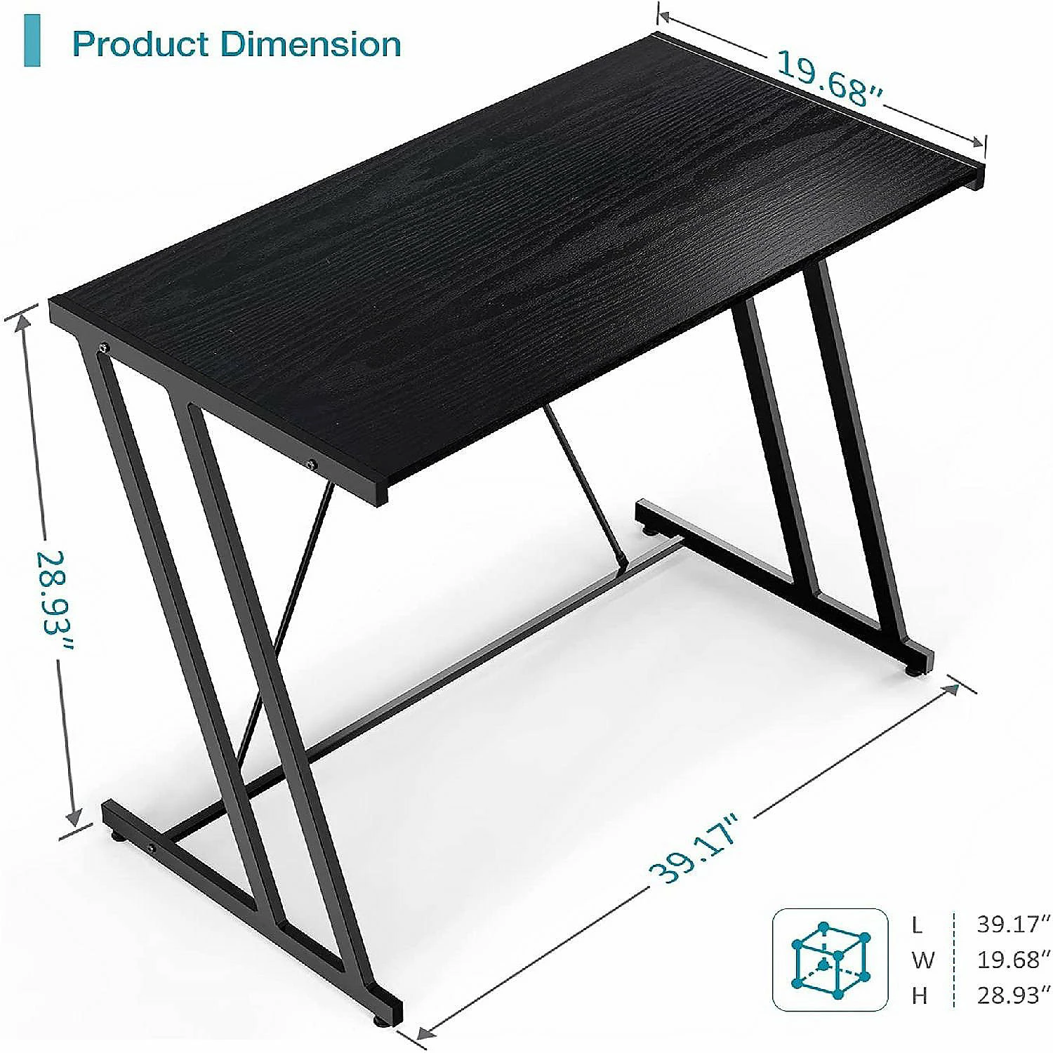 Promo 🌟 Mehoom Metal Modern Computer Study Desk for Home Office, Table, Black, 35.4 🥰 6 Promo 🌟 Mehoom Metal Modern Computer Study Desk for Home Office, Table, Black, 35.4 🥰 - Image 4