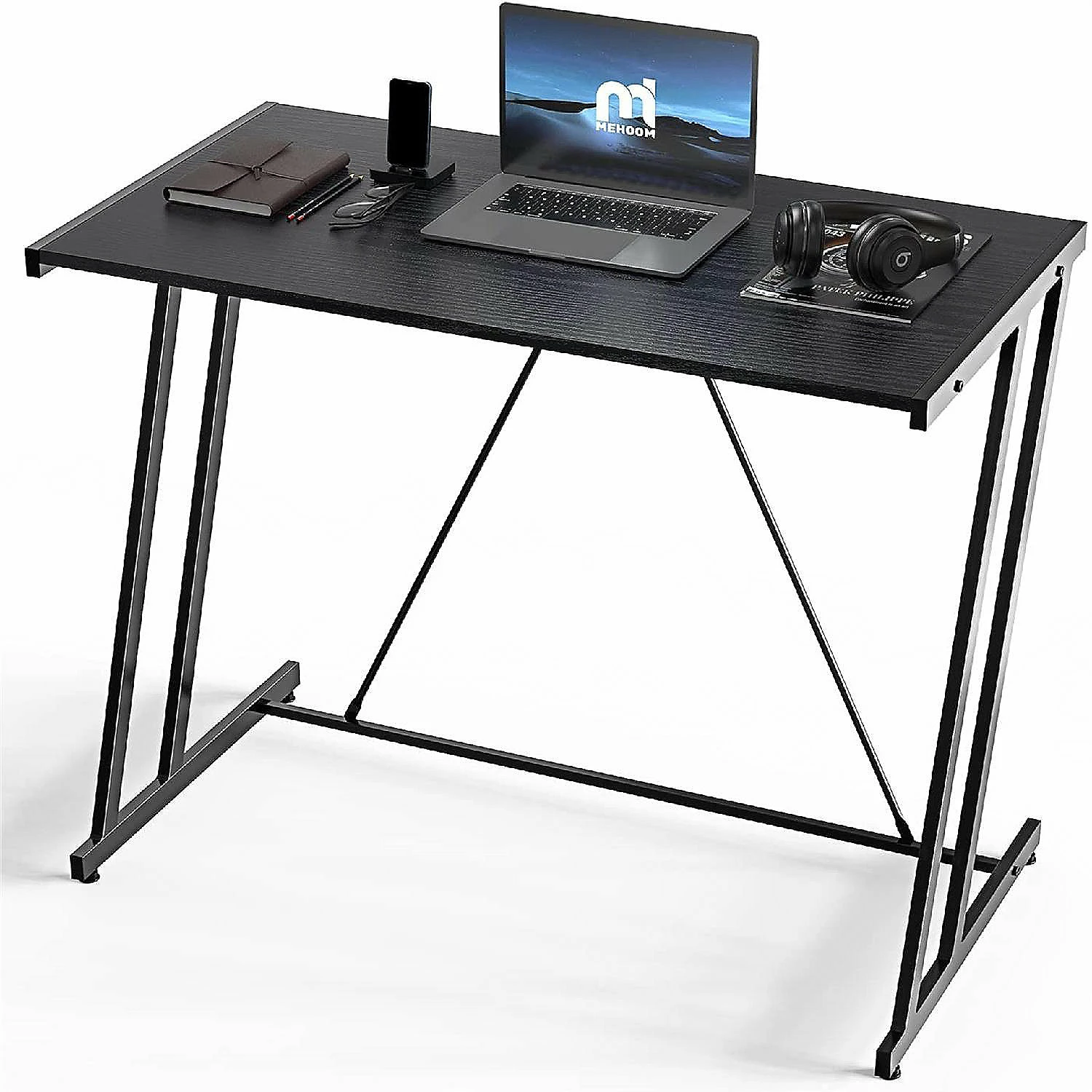 Promo 🌟 Mehoom Metal Modern Computer Study Desk for Home Office, Table, Black, 35.4 🥰 3 Promo 🌟 Mehoom Metal Modern Computer Study Desk for Home Office, Table, Black, 35.4 🥰
