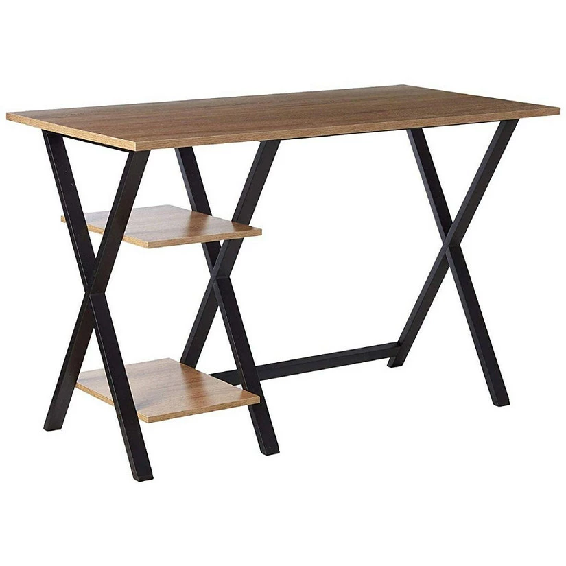 Best deal โจ Offex Home Office Steel Frame X-Leg Wooden Table Top Writing Desk with 2 Storage Shelves ๐งจ 3 Best deal โจ Offex Home Office Steel Frame X-Leg Wooden Table Top Writing Desk with 2 Storage Shelves ๐งจ