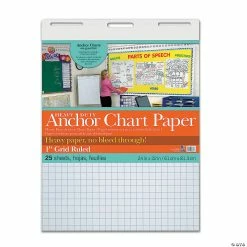 Deals ๐คฉ Pacon Heavy Duty Anchor Chart Paper, Non-Adhesive, White, 1" Grid Ruled 24" x 32", 25 Sheets ๐ฅ