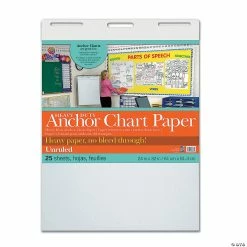 Best Sale ⭐ Pacon Heavy Duty Anchor Chart Paper, Non-Adhesive, White, Unruled 24" x 32", 25 Sheets 🤩