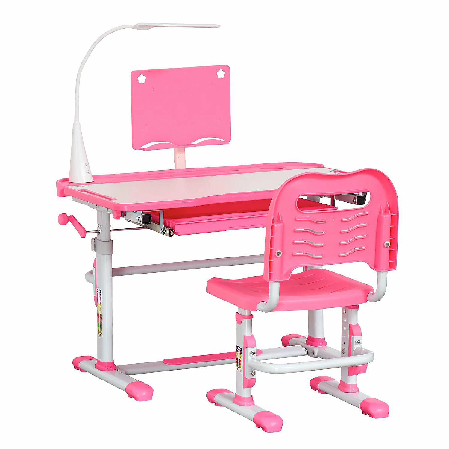 Best Pirce ๐ Qaba Kids Desk and Chair Set Height Adjustable Study Table and Chair with Tilt Desktop LED Lamp Pen Box Drawer Cup Holder and Pen Slots Pink โ 3 Best Pirce ๐ Qaba Kids Desk and Chair Set Height Adjustable Study Table and Chair with Tilt Desktop LED Lamp Pen Box Drawer Cup Holder and Pen Slots Pink โ