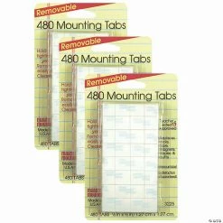 Promo ๐ Removable Tabs, 0.5" x 0.5", 480 Per Pack, 3 Packs ๐