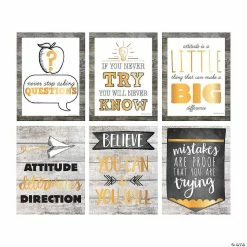 Discount ๐ Rustic Classroom Posters - 6 Pc. ๐