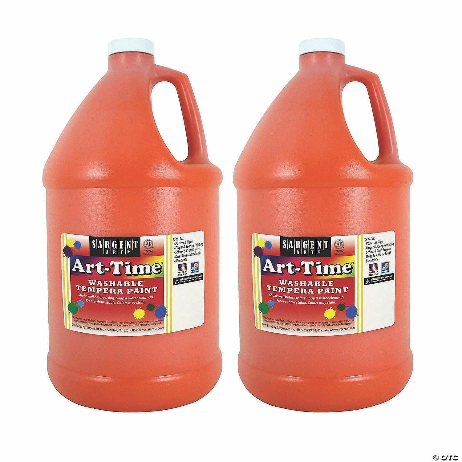 Brand new 👍 Sargent Art® Art-Time® Washable Tempera Paint, Gallon, Orange, Pack of 2 ✨ 3 Brand new 👍 Sargent Art® Art-Time® Washable Tempera Paint, Gallon, Orange, Pack of 2 ✨