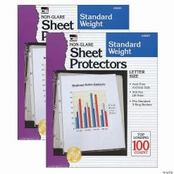 Best Pirce 🛒 Sheet Protectors, Standard Weight, Letter Size, Non-Glare, 100 Per Box, 2 Boxes 😍