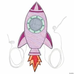 Promo 🎉 STEAM Color Your Own Rocket Pulley Craft Kit - Makes 12 😉