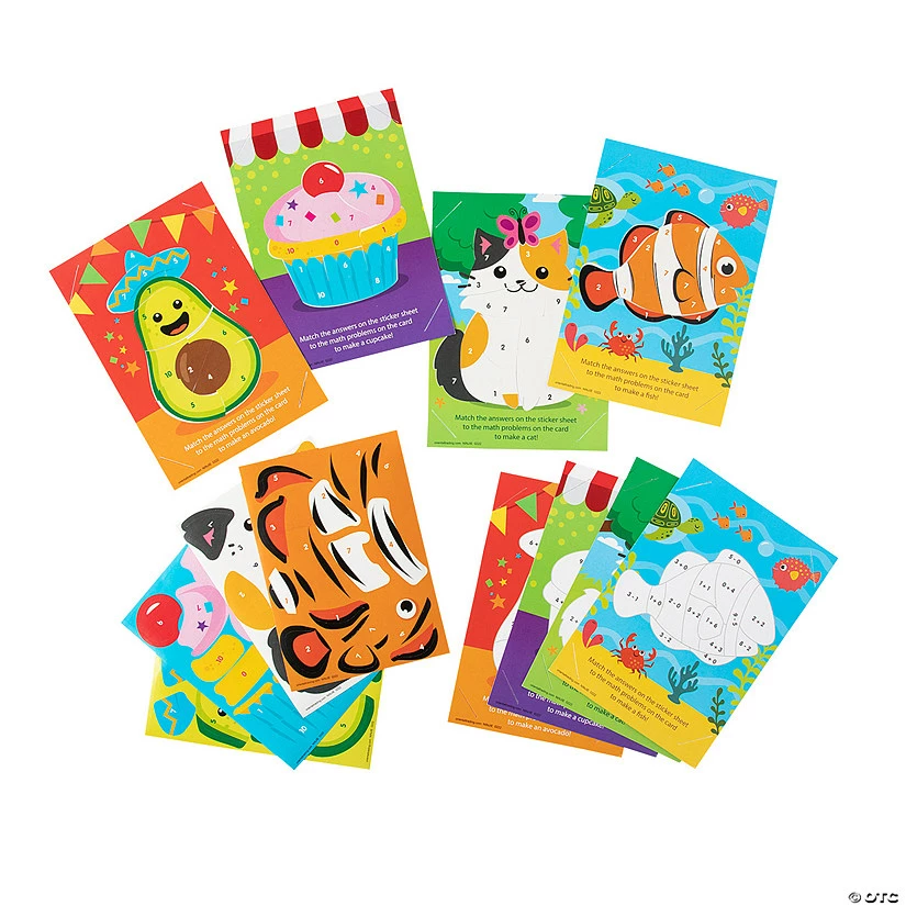 Best Sale ⌛ Sticker by Number Math Cards - 24 Pc. 🥰 3 Best Sale ⌛ Sticker by Number Math Cards - 24 Pc. 🥰