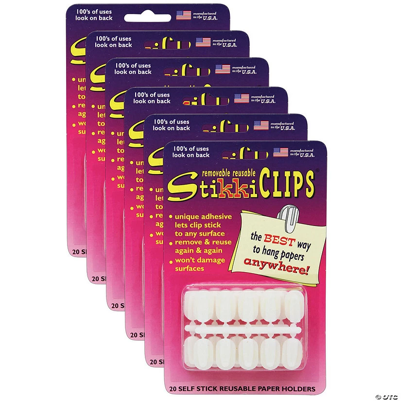 New 🥰 StikkiCLIPS™ Adhesive Clips, White, 20 Per Pack, 6 Packs 😉 3 New 🥰 StikkiCLIPS™ Adhesive Clips, White, 20 Per Pack, 6 Packs 😉