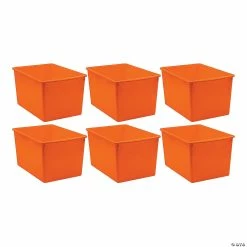 Coupon ๐ Teacher Created Resourcesยฎ Plastic Multi-Purpose Bin, Orange, Pack of 6 ๐