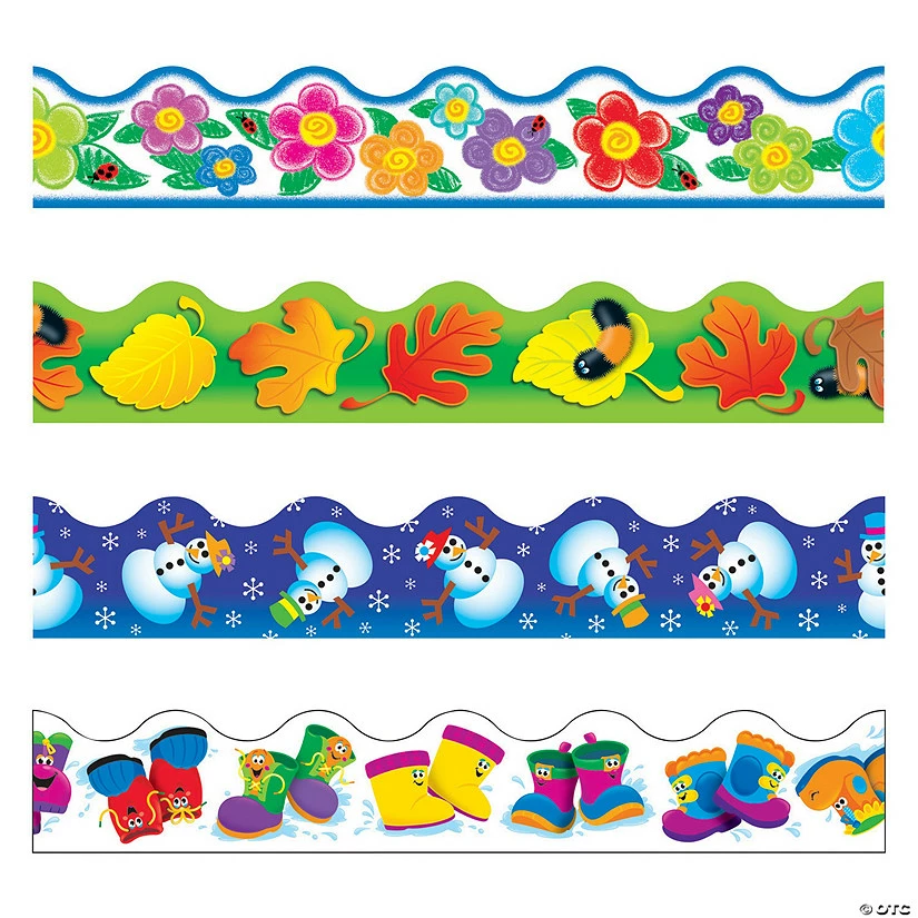 New 🥰 Terrific Trimmers® Four Seasons Bulletin Board Borders Variety Pack - 48 Pc. ✔️ 3 New 🥰 Terrific Trimmers® Four Seasons Bulletin Board Borders Variety Pack - 48 Pc. ✔️