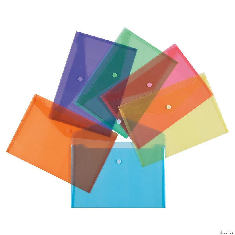 Hot Sale ✨ Transparent Folders with Touch Fasteners - 12 Pc. ✔️ 3 Hot Sale ✨ Transparent Folders with Touch Fasteners - 12 Pc. ✔️