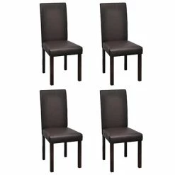Brand new 👍 VidaXL Dining Chairs 4 pcs Brown Faux Leather chair ✔️