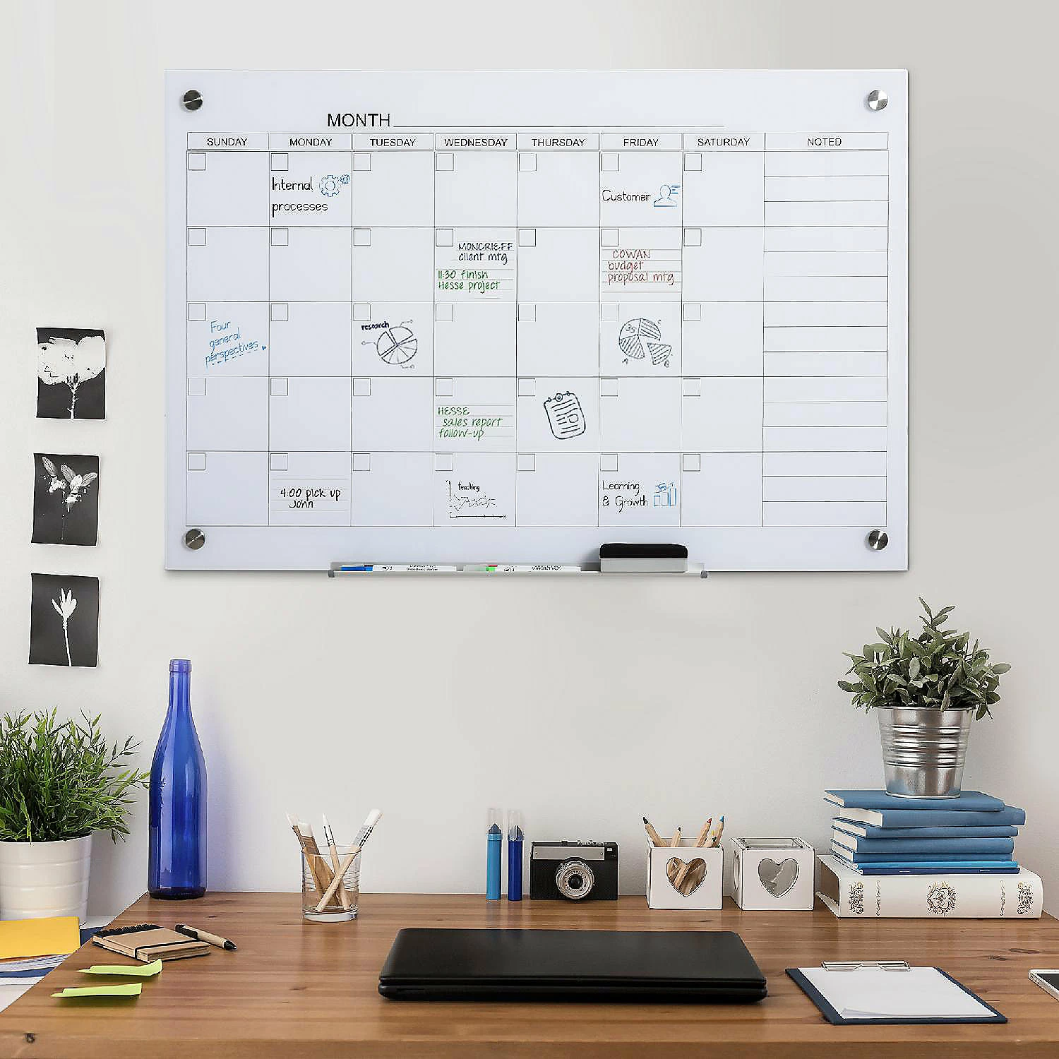Coupon ⌛ Vinsetto 35"x23" Dry Erase Wall Calendar Glass Whiteboard Monthly Planner for Homeschool Supplies and Home Office Organization with 4 Markers and 1 EraserFrameless 😀 6 Coupon ⌛ Vinsetto 35"x23" Dry Erase Wall Calendar Glass Whiteboard Monthly Planner for Homeschool Supplies and Home Office Organization with 4 Markers and 1 EraserFrameless 😀 - Image 4
