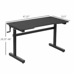 Budget ⌛ Vinsetto 47" Manual Lift Table Height Adjustable Standing Desk with Spacious Desktop Hand Crank Stand up Desk for Home Office Black ⭐ -BTSE Shop vinsetto 47 manual lift table height adjustable standing desk with spacious desktop hand crank stand up desk for home office black14225480 a03NOWA