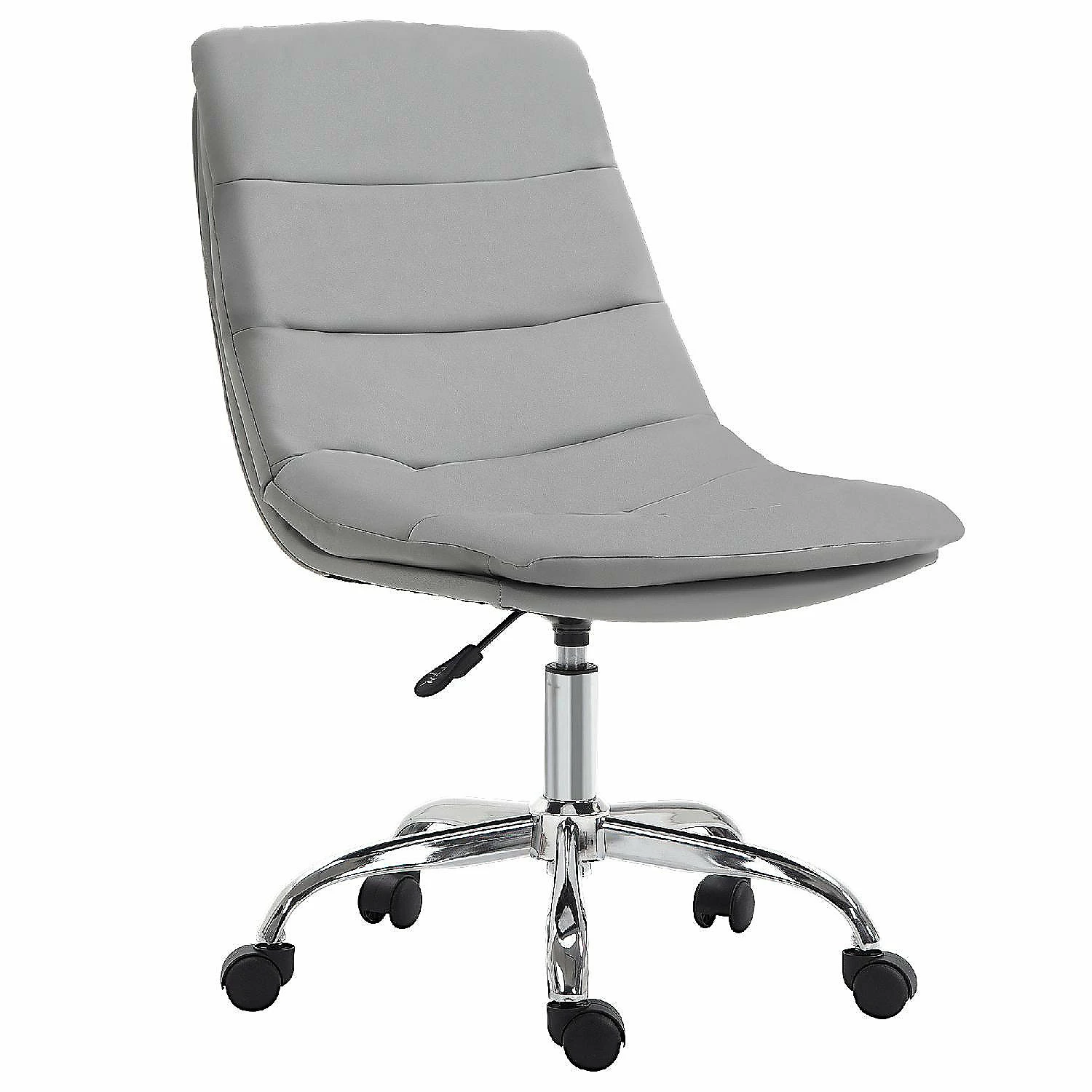 Hot Sale ๐ Vinsetto Armless Office Chair Ergonomic Computer Desk Chair Mid Back Upholstered Task Chair with PU Leather Adjustable Height and Swivel Seat Grey โ 4 Hot Sale ๐ Vinsetto Armless Office Chair Ergonomic Computer Desk Chair Mid Back Upholstered Task Chair with PU Leather Adjustable Height and Swivel Seat Grey โ - Image 2