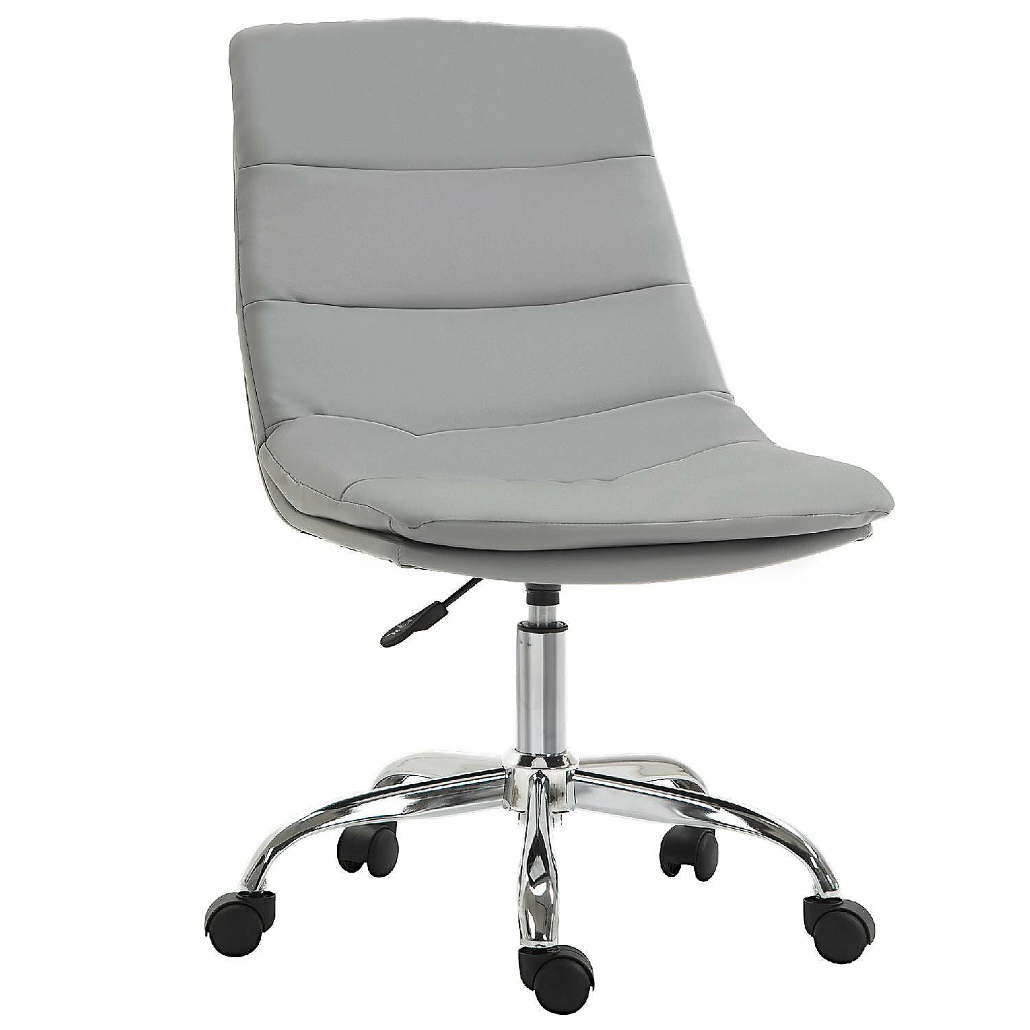 Hot Sale ๐ Vinsetto Armless Office Chair Ergonomic Computer Desk Chair Mid Back Upholstered Task Chair with PU Leather Adjustable Height and Swivel Seat Grey โ 3 Hot Sale ๐ Vinsetto Armless Office Chair Ergonomic Computer Desk Chair Mid Back Upholstered Task Chair with PU Leather Adjustable Height and Swivel Seat Grey โ