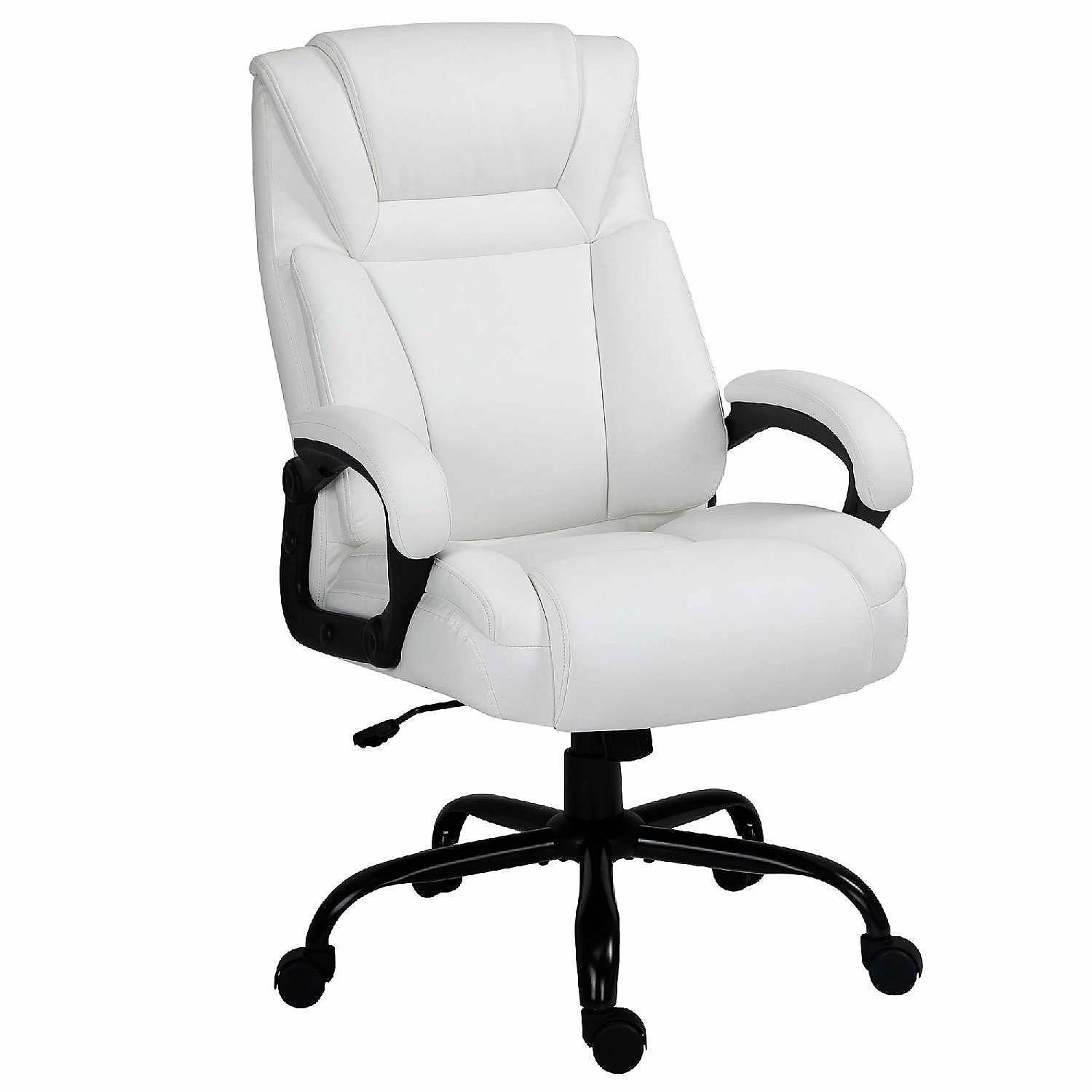 Flash Sale ๐ Vinsetto Big and Tall 400lbs Executive Office Chair with Wide Seat Computer Desk Chair with High Back PU Leather Ergonomic Upholstery Adjustable Height and Swivel Wheels White ๐ 3 Flash Sale ๐ Vinsetto Big and Tall 400lbs Executive Office Chair with Wide Seat Computer Desk Chair with High Back PU Leather Ergonomic Upholstery Adjustable Height and Swivel Wheels White ๐