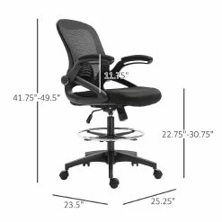 Brand new ๐ Vinsetto Drafting Office Chair with Lumbar Support Flip Up Armrests Footrest Ring and Adjustable Seat Height Black ๐ฏ 9 Brand new ๐ Vinsetto Drafting Office Chair with Lumbar Support Flip Up Armrests Footrest Ring and Adjustable Seat Height Black ๐ฏ -BTSE Shop vinsetto drafting office chair with lumbar support flip up armrests footrest ring and adjustable seat height black14225332 a03NOWA