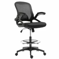 Brand new π Vinsetto Drafting Office Chair with Lumbar Support Flip Up Armrests Footrest Ring and Adjustable Seat Height Black π―
