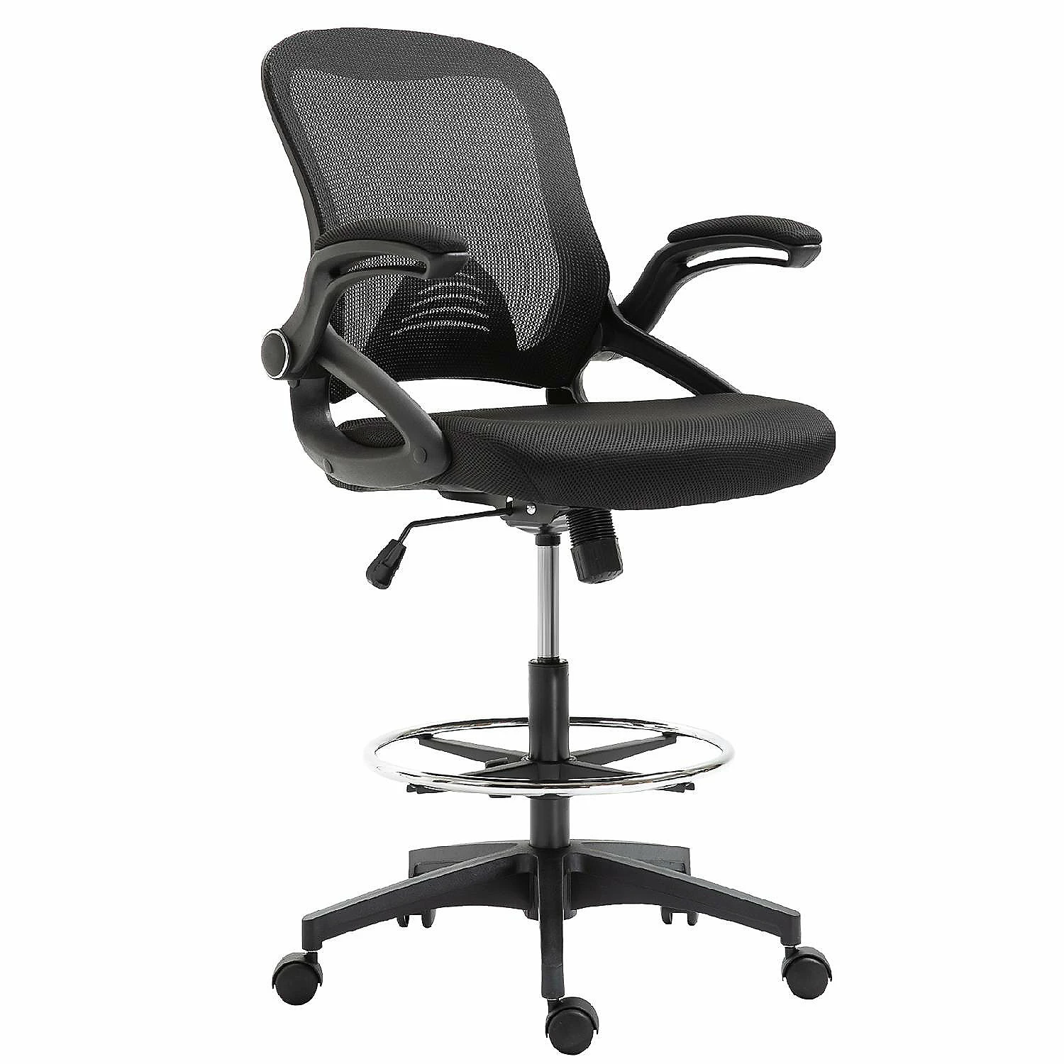 Brand new ๐ Vinsetto Drafting Office Chair with Lumbar Support Flip Up Armrests Footrest Ring and Adjustable Seat Height Black ๐ฏ 3 Brand new ๐ Vinsetto Drafting Office Chair with Lumbar Support Flip Up Armrests Footrest Ring and Adjustable Seat Height Black ๐ฏ