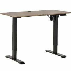 Cheap ⭐ Vinsetto Electric Height Adjustable Standing Desk with 48" Desktop 4 Memory Button Control and Anti Collision System Teak/Black ⌛