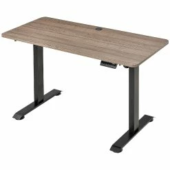 Budget ✔️ Vinsetto Electric Height Adjustable Standing Desk with 54" Desktop 4 Memory Button Control and Anti Collision System Teak/Black 🎉