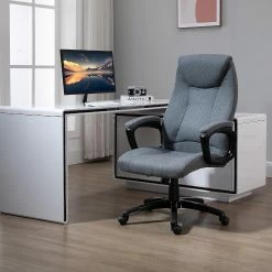 Best Sale ⭐ Vinsetto Ergonomic Home Office Chair Desk Computer Chair with 360 degree Swivel Adjustable Height Linen Fabric Padded Armrests and headrest Grey ⌛ -BTSE Shop vinsetto ergonomic home office chair desk computer chair with 360 degree swivel adjustable height linen fabric padded armrests and headrest grey14225245 a03NOWA