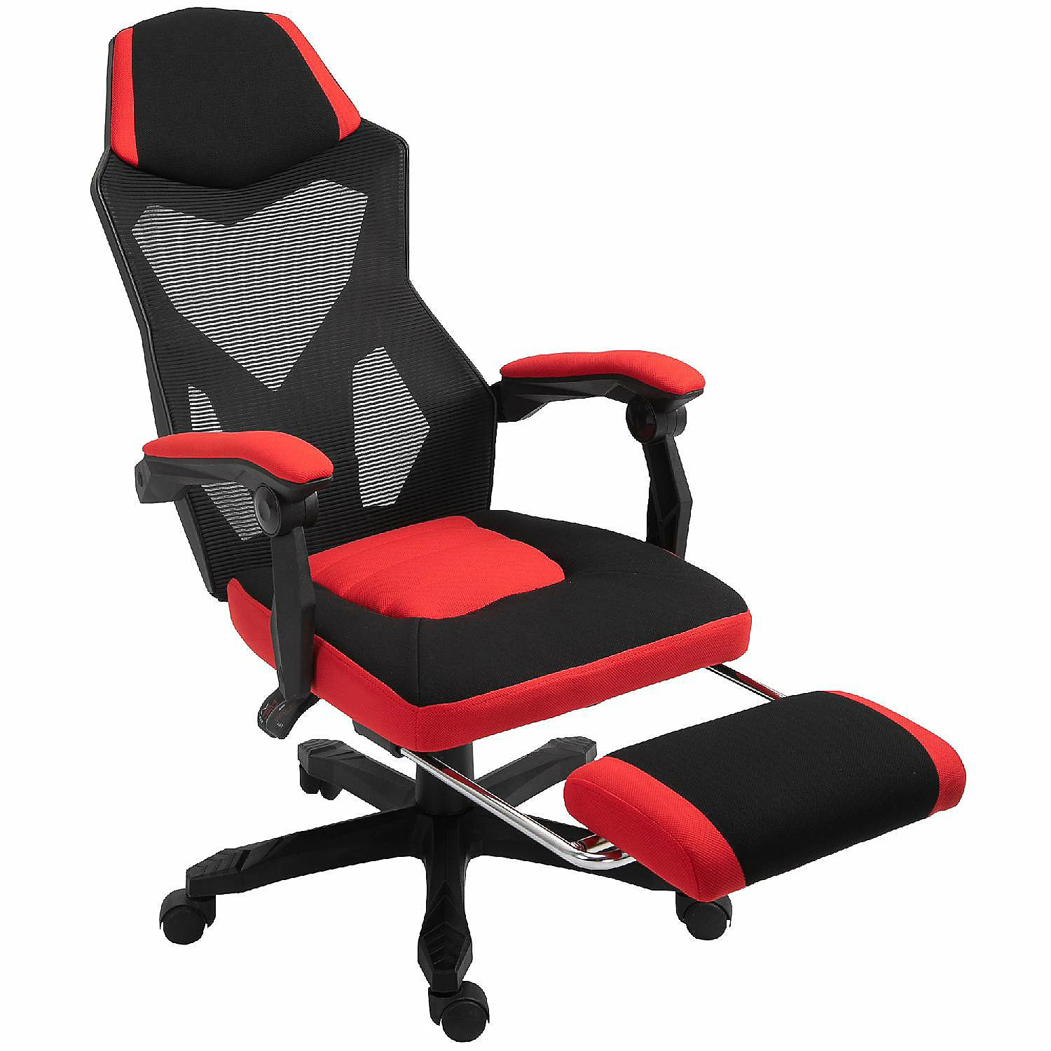 Budget ⭐ Vinsetto Ergonomic Home Office Chair High Back Armchair Computer Desk Recliner with Footrest Mesh Back Lumbar Support and Wheels Red ✔️ 4 Budget ⭐ Vinsetto Ergonomic Home Office Chair High Back Armchair Computer Desk Recliner with Footrest Mesh Back Lumbar Support and Wheels Red ✔️ - Image 2