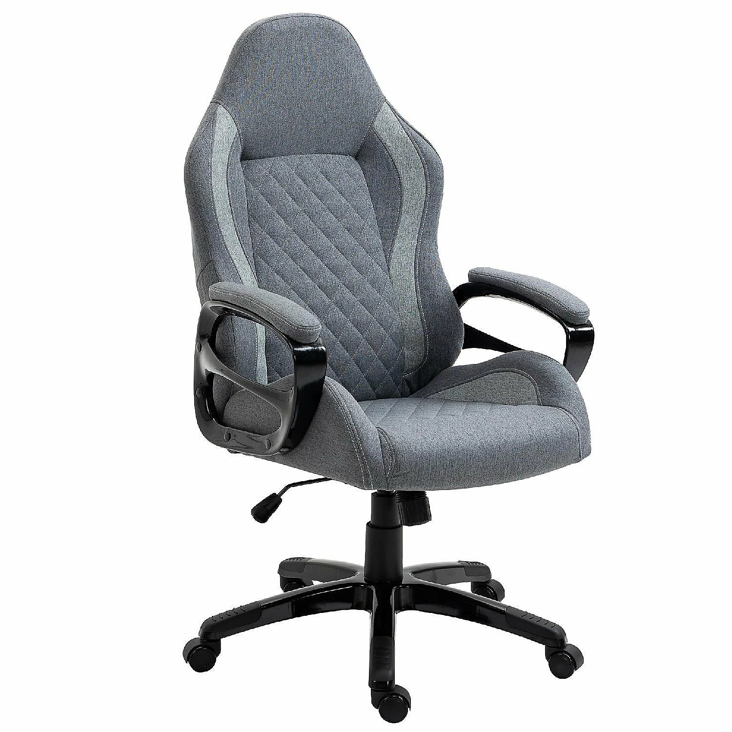 Cheap ๐ Vinsetto Ergonomic Home Office Chair High Back Task Computer Desk Chair with Padded Armrests Linen Fabric Swivel Wheels and Adjustable Height Grey ๐ 4 Cheap ๐ Vinsetto Ergonomic Home Office Chair High Back Task Computer Desk Chair with Padded Armrests Linen Fabric Swivel Wheels and Adjustable Height Grey ๐ - Image 2