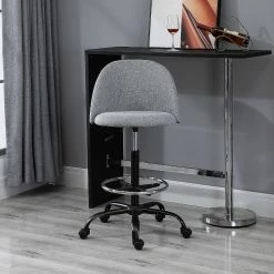 Cheap 😍 Vinsetto Ergonomic Rolling Drafting Chair for Standing Desk Linen Office Stool with Adjustable Foot Ring and Steel Base 🥰 -BTSE Shop vinsetto ergonomic rolling drafting chair for standing desk linen office stool with adjustable foot ring and steel base14225252 a03NOWA