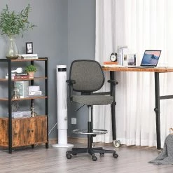 Flash Sale ✔️ Vinsetto Ergonomic Tall Drafting Desk Chair with Adjustable Foot Ring Armrest and 360 degree Swivel Wheels Grey 🎉 -BTSE Shop vinsetto ergonomic tall drafting desk chair with adjustable foot ring armrest and 360 degree swivel wheels grey14225262 a02NOWA