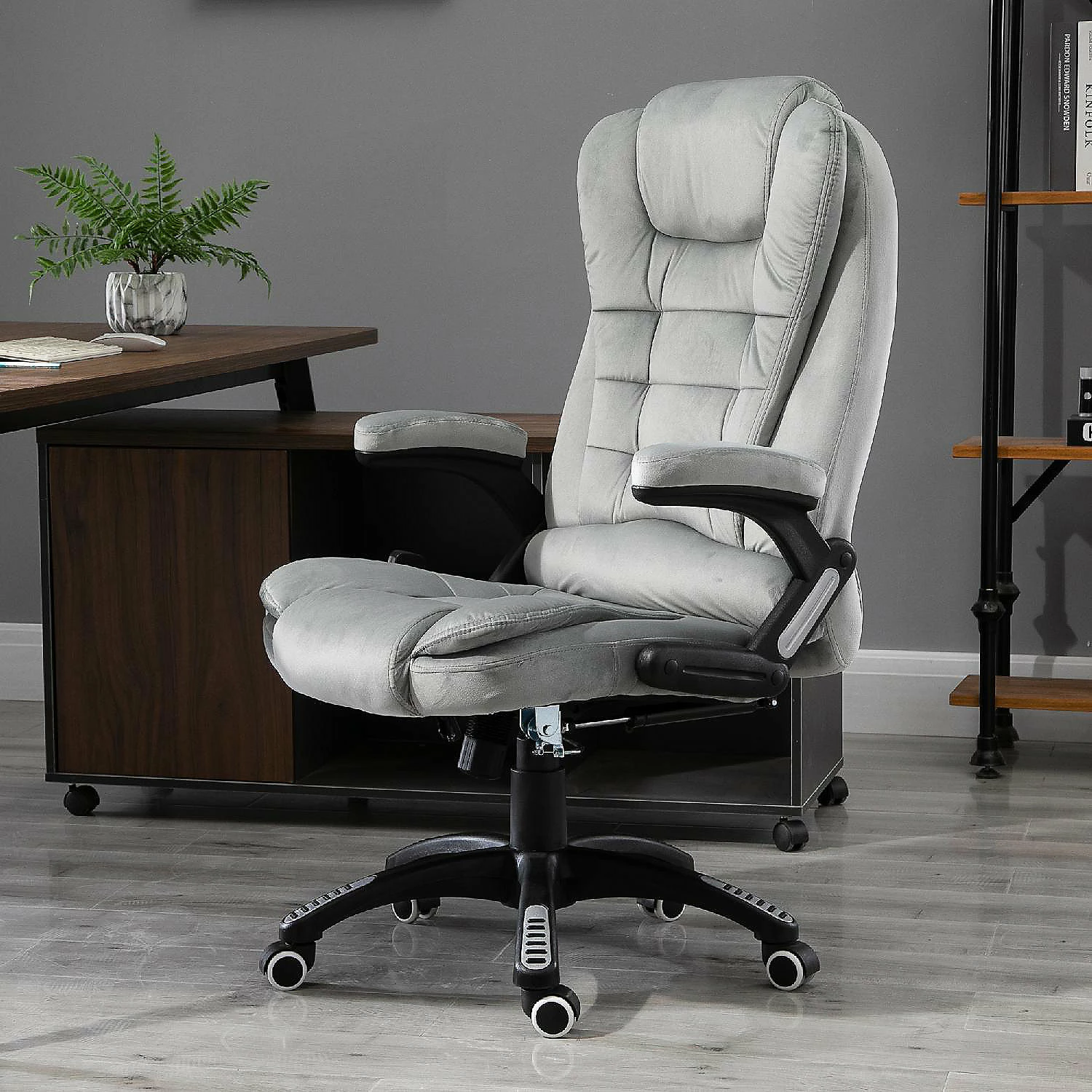 Cheap ✨ Vinsetto Ergonomic Vibrating Massage Office Chair High Back Executive Heated Chair with 6 Point Vibration Reclining Backrest Padded Armrest Grey ❤️ 6 Cheap ✨ Vinsetto Ergonomic Vibrating Massage Office Chair High Back Executive Heated Chair with 6 Point Vibration Reclining Backrest Padded Armrest Grey ❤️ - Image 4