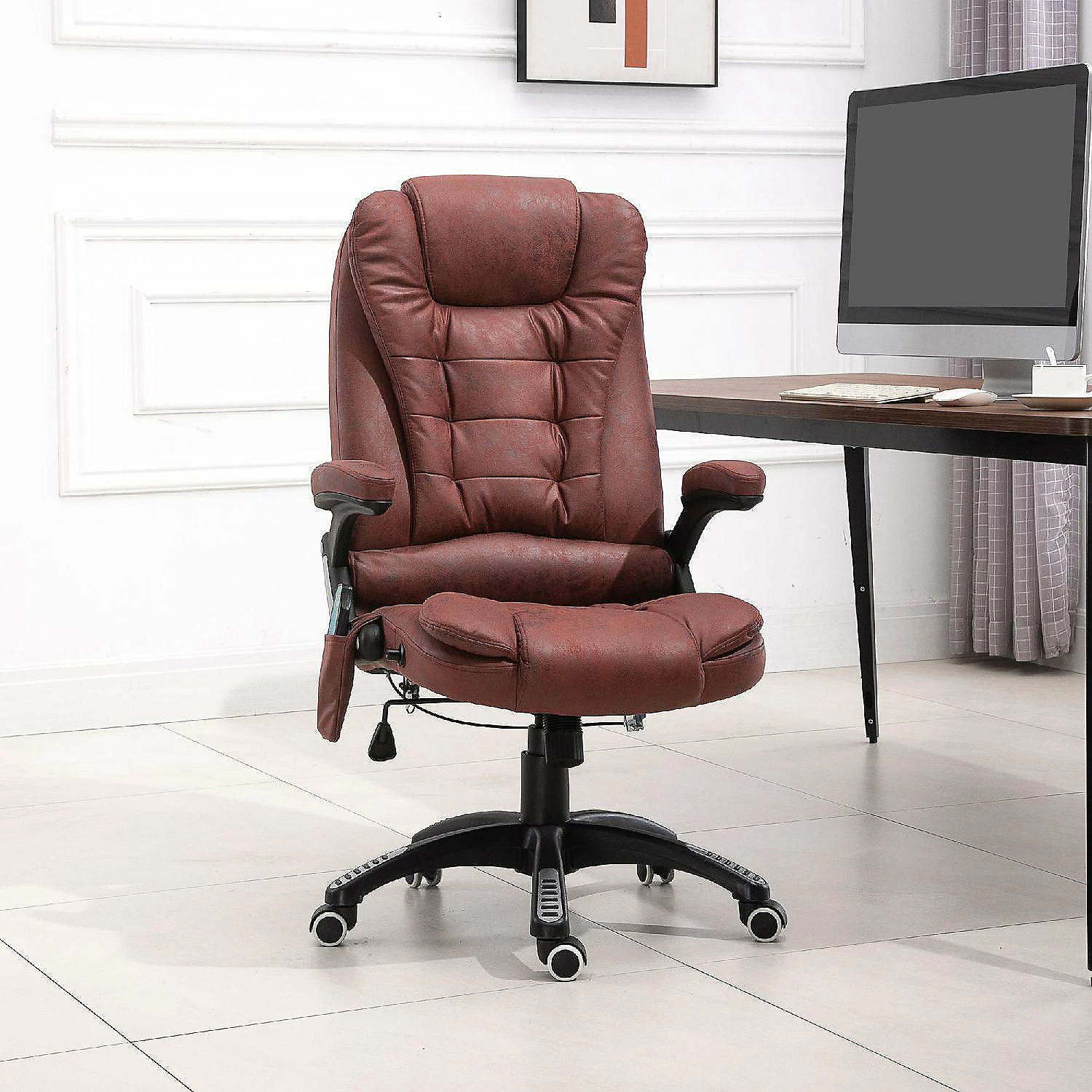 Buy ๐ Vinsetto Ergonomic Vibrating Massage Office Chair High Back Executive Heated Chair with 6 Point Vibration Reclining Backrest Padded Armrest Red โญ 5 Buy ๐ Vinsetto Ergonomic Vibrating Massage Office Chair High Back Executive Heated Chair with 6 Point Vibration Reclining Backrest Padded Armrest Red โญ - Image 3