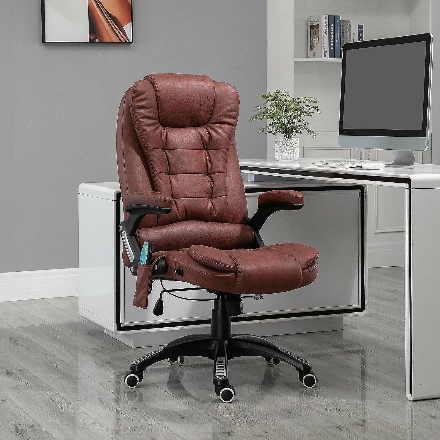 Buy ๐ Vinsetto Ergonomic Vibrating Massage Office Chair High Back Executive Heated Chair with 6 Point Vibration Reclining Backrest Padded Armrest Red โญ 6 Buy ๐ Vinsetto Ergonomic Vibrating Massage Office Chair High Back Executive Heated Chair with 6 Point Vibration Reclining Backrest Padded Armrest Red โญ - Image 4