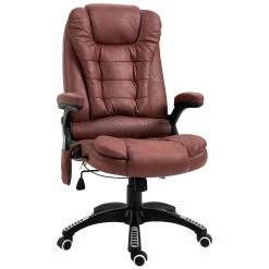 Buy 🛒 Vinsetto Ergonomic Vibrating Massage Office Chair High Back Executive Heated Chair with 6 Point Vibration Reclining Backrest Padded Armrest Red ⭐