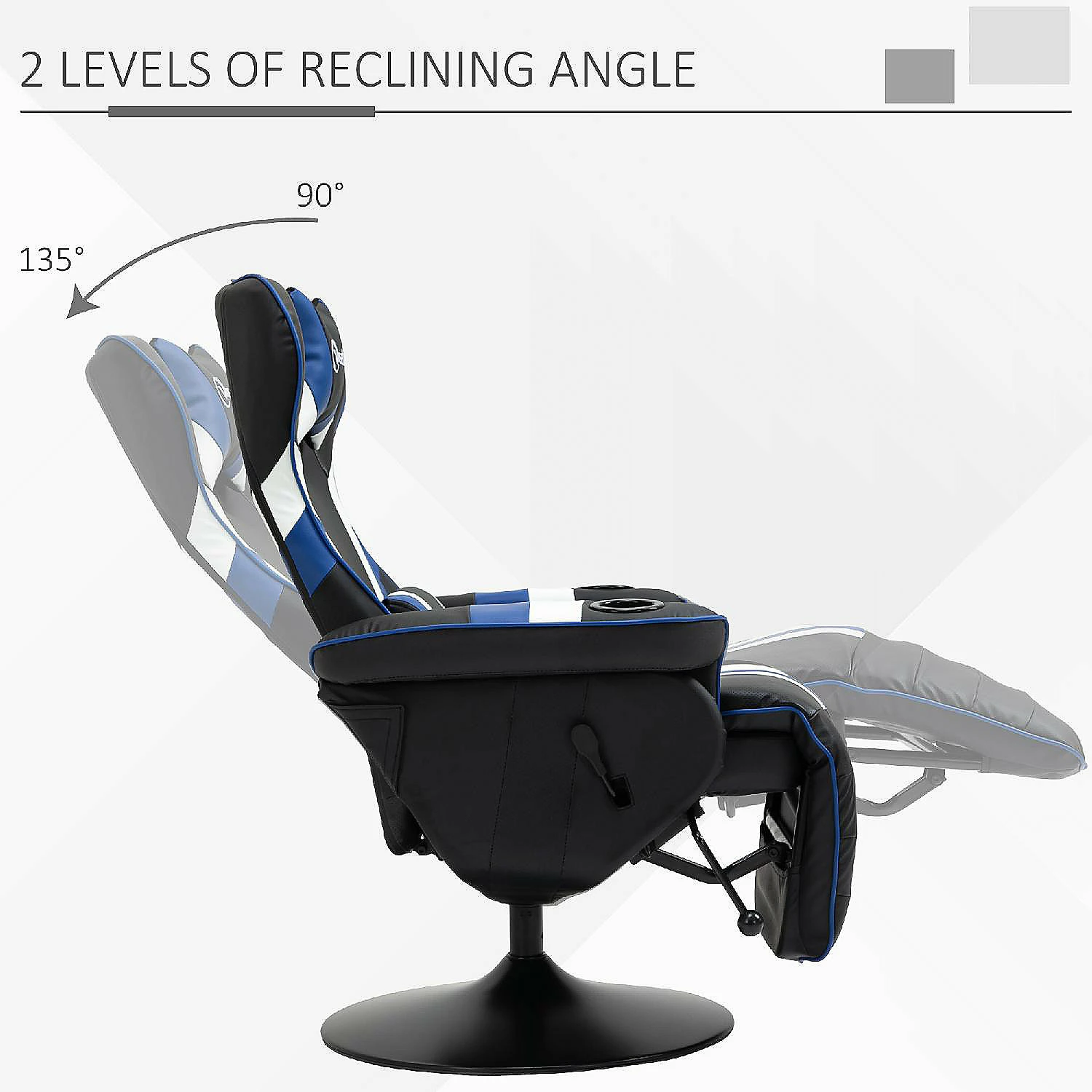 Best Pirce ๐ Vinsetto Gaming Chair Racing Style Computer Reclining Chair with Lumbar Support Footrest and Cup Holder Black/White/Blue ๐ 5 Best Pirce ๐ Vinsetto Gaming Chair Racing Style Computer Reclining Chair with Lumbar Support Footrest and Cup Holder Black/White/Blue ๐ - Image 3