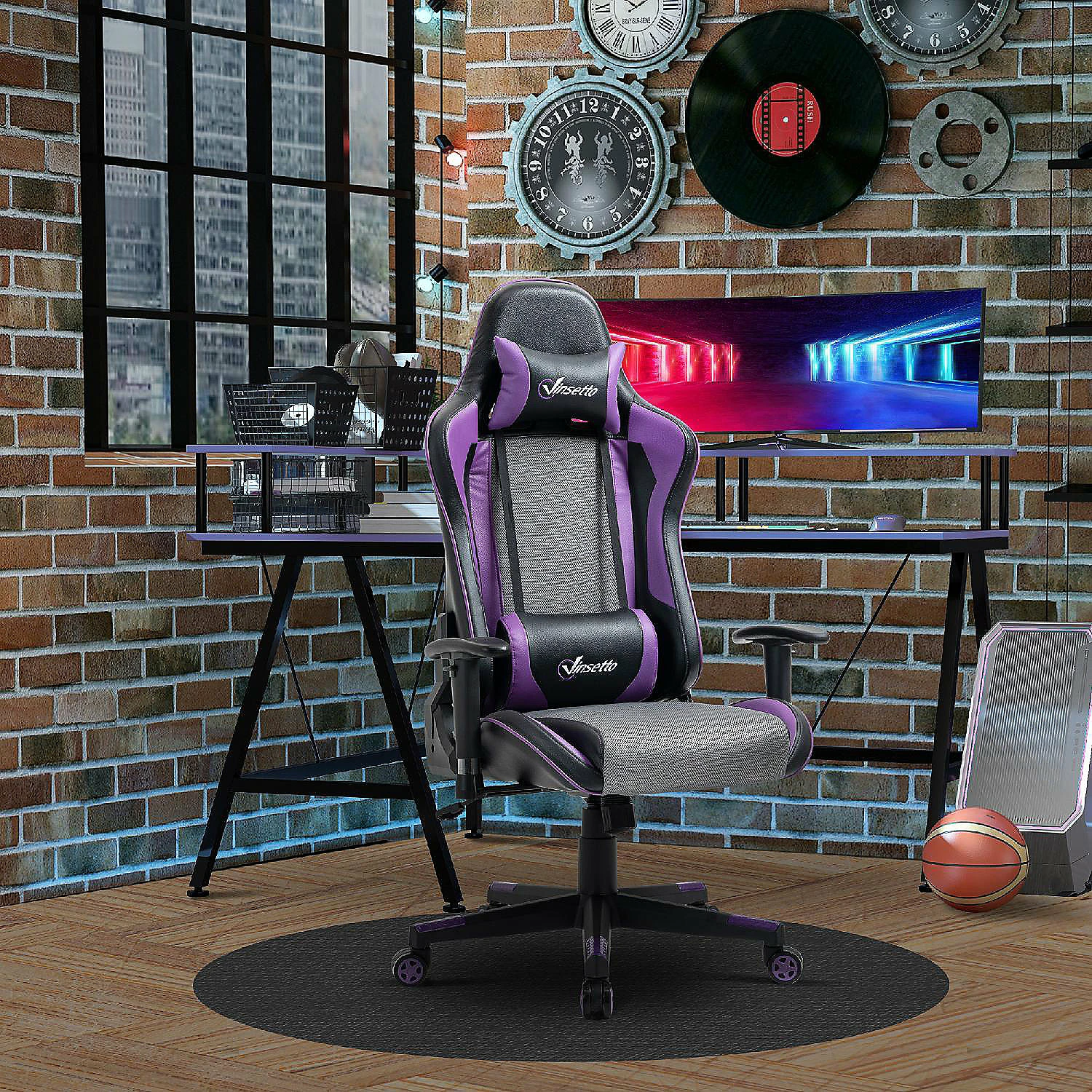 Deals 🔥 Vinsetto Gaming Chair Racing Style Ergonomic Office Chair High Back Computer Desk Chair Adjustable Height Swivel Recliner with Headrest and Lumbar Support Purple ✔️ 6 Deals 🔥 Vinsetto Gaming Chair Racing Style Ergonomic Office Chair High Back Computer Desk Chair Adjustable Height Swivel Recliner with Headrest and Lumbar Support Purple ✔️ - Image 4