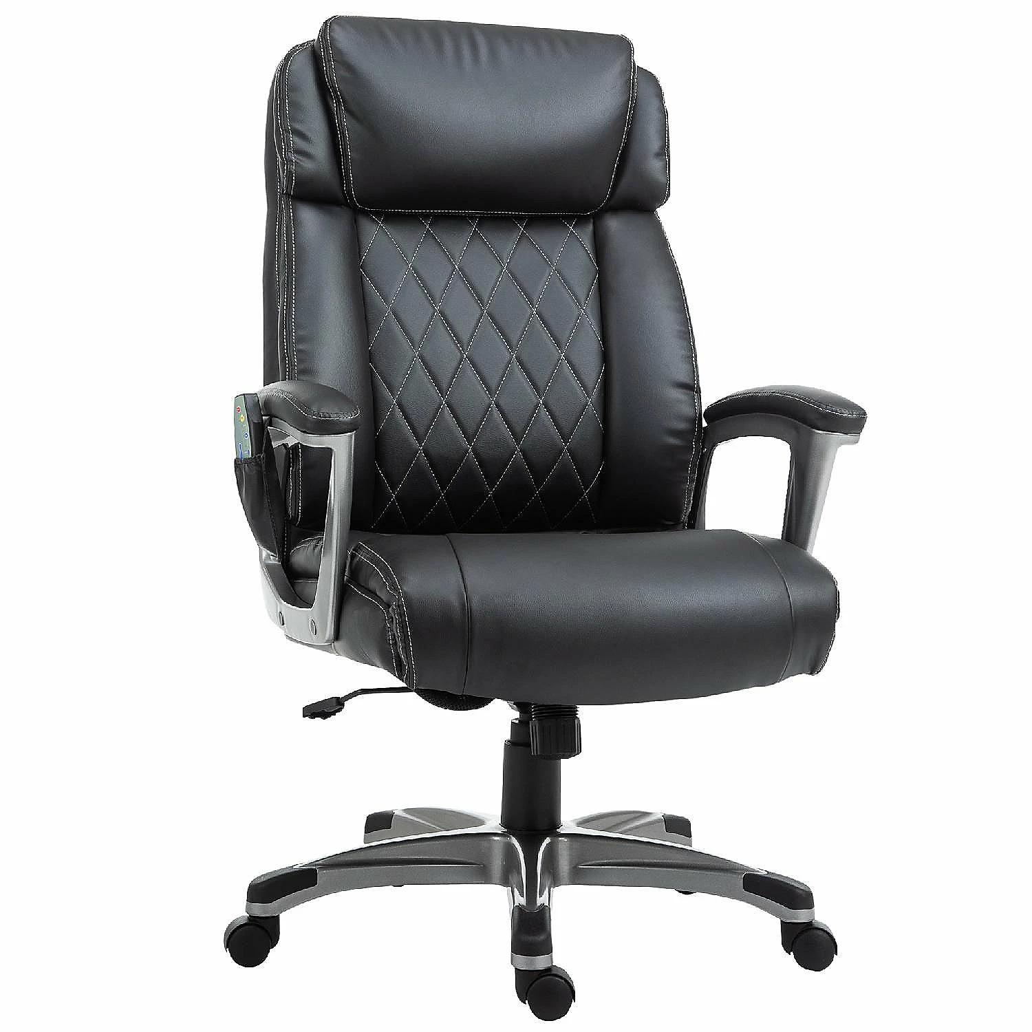 Flash Sale ❤️ Vinsetto High Back 6 Point Massage Home Office Chair Swivel Faux Leather Task Chair with Headrest and Padded Armrests Black ⌛ 3 Flash Sale ❤️ Vinsetto High Back 6 Point Massage Home Office Chair Swivel Faux Leather Task Chair with Headrest and Padded Armrests Black ⌛