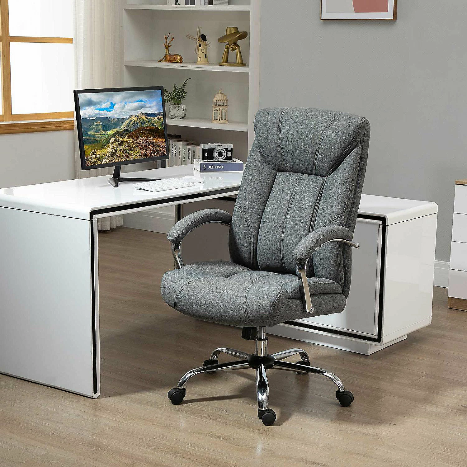 Outlet ๐ Vinsetto High Back Home Office Chair Computer Desk Chair with Lumbar Back Support and Adjustable Height Grey ๐ 5 Outlet ๐ Vinsetto High Back Home Office Chair Computer Desk Chair with Lumbar Back Support and Adjustable Height Grey ๐ - Image 3