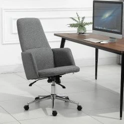 Wholesale 🛒 Vinsetto High Back Office Chair Breathable Fabric Computer Home Rocking Seat with Swivel Wheels and Padded Arms Grey 😀 -BTSE Shop vinsetto high back office chair breathable fabric computer home rocking seat with swivel wheels and padded arms grey14225370 a02NOWA